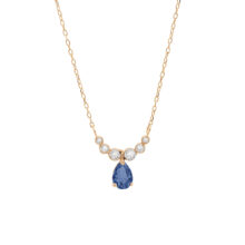 گردنبند طلا 18 عیار زنانه گالری شیدا مجد مدل ارمغان یاقوت کبود