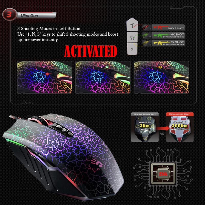 ماوس گیمینگ بلادی مدل A7O_RGB_ACTIVATED