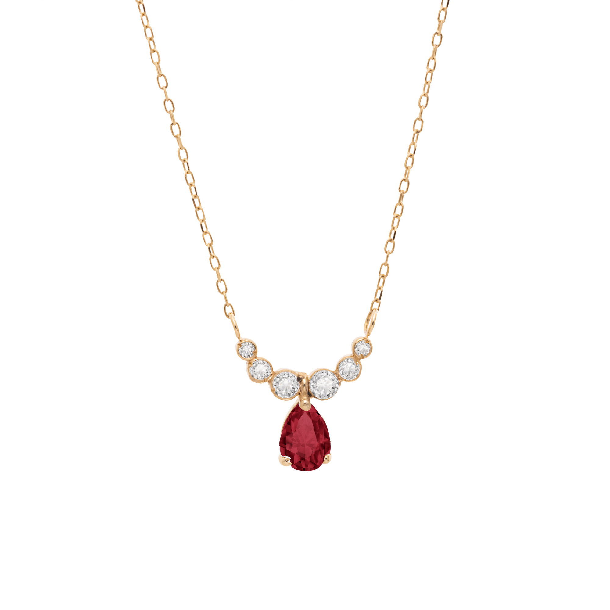 گردنبند طلا 18 عیار زنانه گالری شیدا مجد مدل ارمغان گارنت