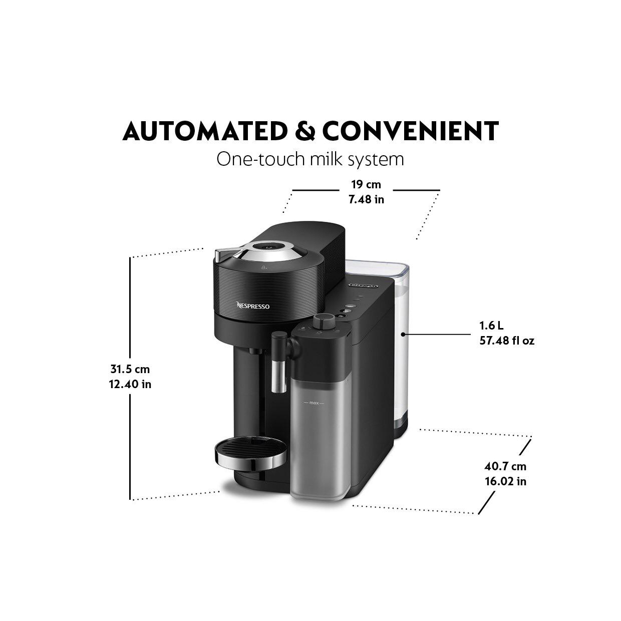 اسپرسو ساز ۱۶۰۰ میلی‌لیتر نسپرسو مدل Vertuo Lattissima ENV300