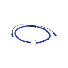 دستبند طلا 18 عیار زنانه گالری شیدا مجد مدل حلقه تراش حدید رنگ آبی کاربنی