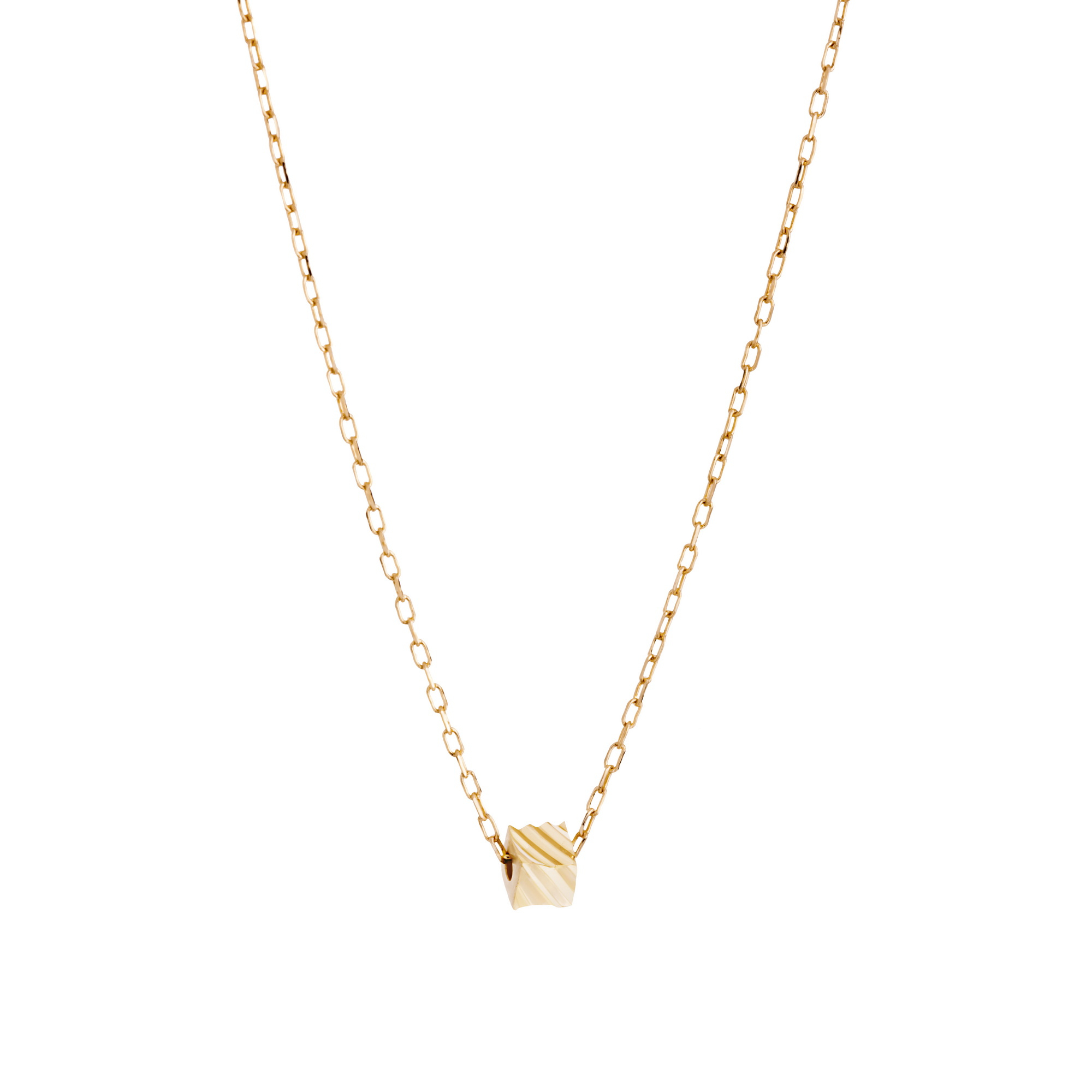 گردنبند طلا 18 عیار زنانه با زنجیر حلقه‌ای (فلامینگو) گالری شیدا مجد مدل مکعب تراش