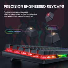 کیبورد مخصوص بازی اونیکوما مدل G27 RGB، مکانیکال سوییچ آبی، Full size، نورپردازی RGB