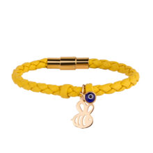 دستبند طلا 18 عیار دخترانه گالری شیدا مجد مدل زنبور و چشم نظر