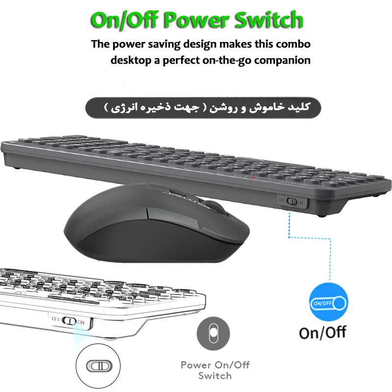 کیبورد و ماوس بی سیم ای فورتک مدل FG_33OO_AIR2