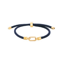 دستبند طلا 18 عیار زنانه با بند بافت گالری شیدا مجد مدل بیضی یورمن کوچک