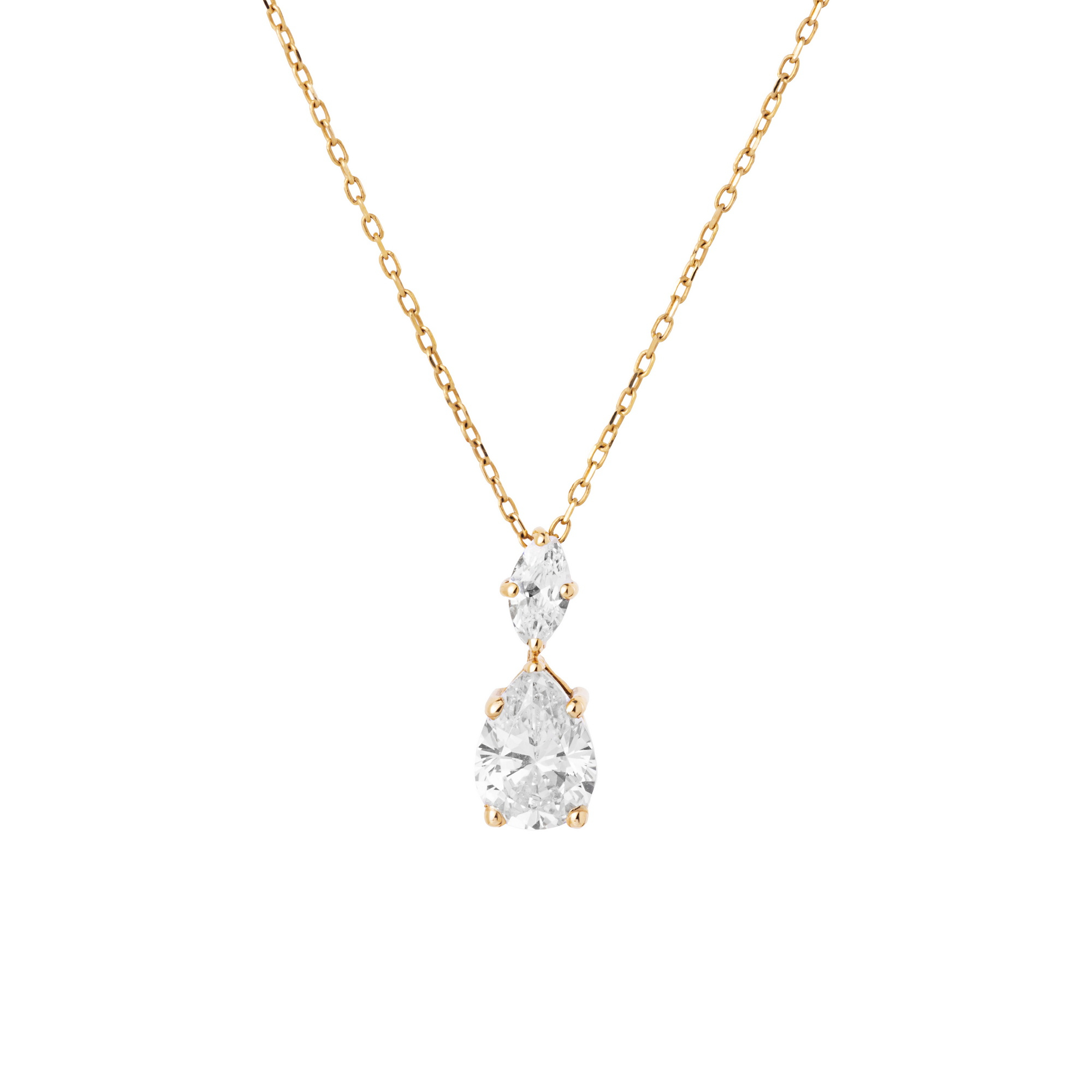 گردنبند طلا 18 عیار زنانه گالری شیدا مجد مدل اشک مارکیز زیرکن