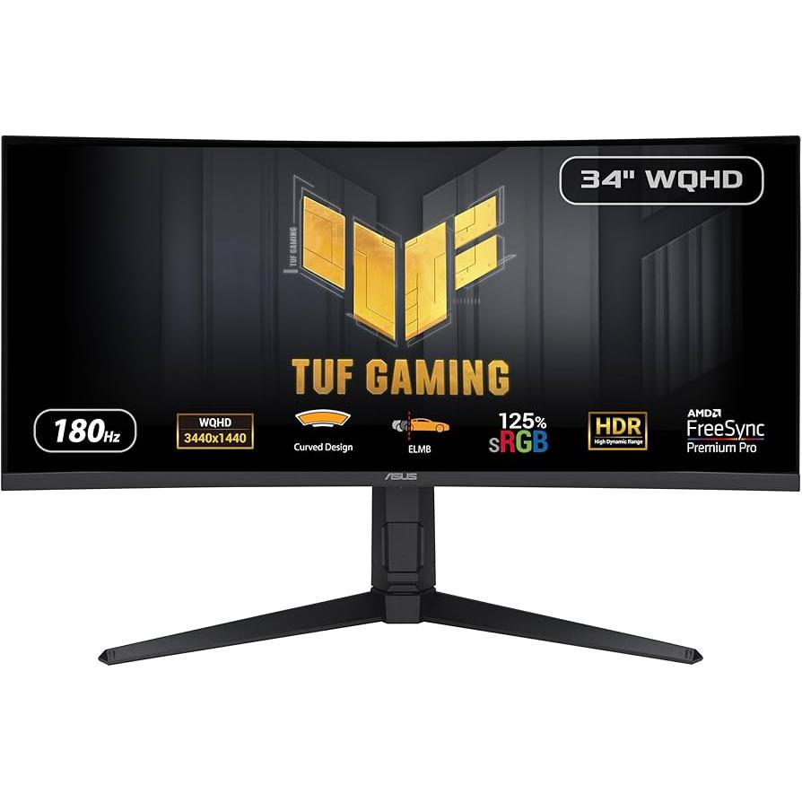 مانیتور خمیده گیمینگ 34 اینچ ایسوس مدل TUF Gaming VG34VQL3A