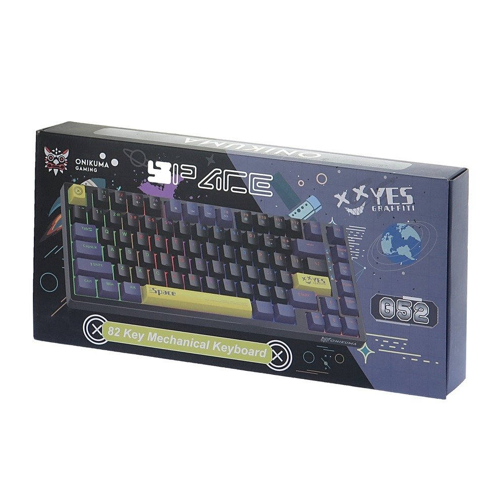 کیبورد گیمینگ بی سیم اونیکوما مدل G52، مکانیکال سوییچ آبی ، Tenkeyless، نورپردازی RGB