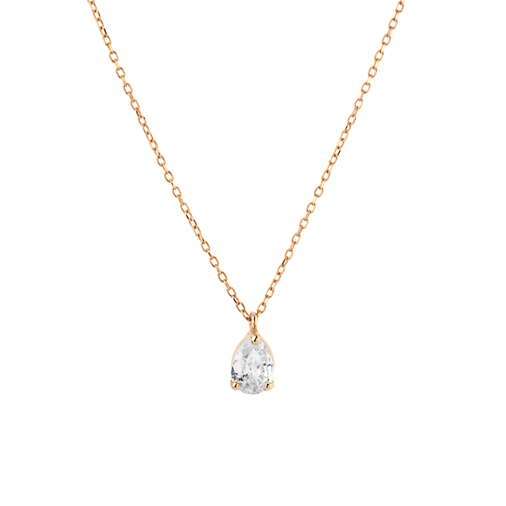 گردنبند طلا 18 عیار زنانه گالری شیدا مجد مدل اشک زیرکن