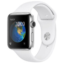 ساعت هوشمند اپل واچ سری 2 مدل 38mm Stainless Steel Case with White Sport Silicon Band