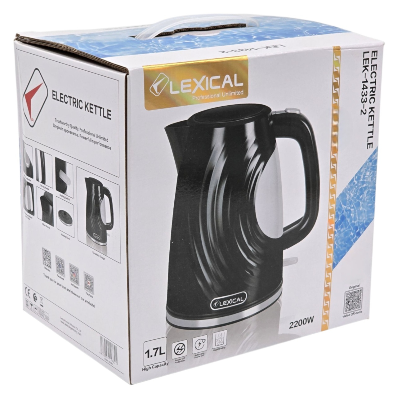 کتری برقی لکسیکال مدل LEK-1433-2 گنجایش 1.7 لیتر