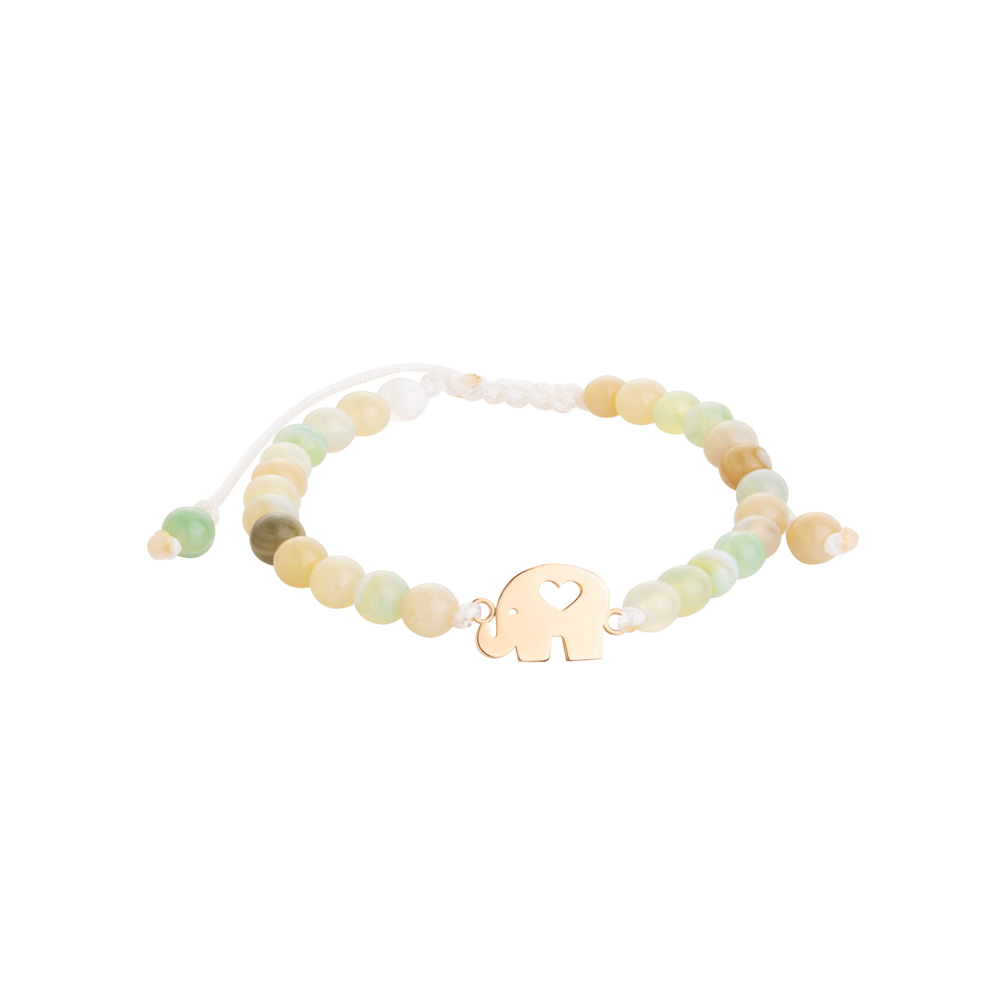 دستبند طلا 18 عیار بچگانه با بند مهره‌ای گالری شیدا مجد مدل فیل سنگی