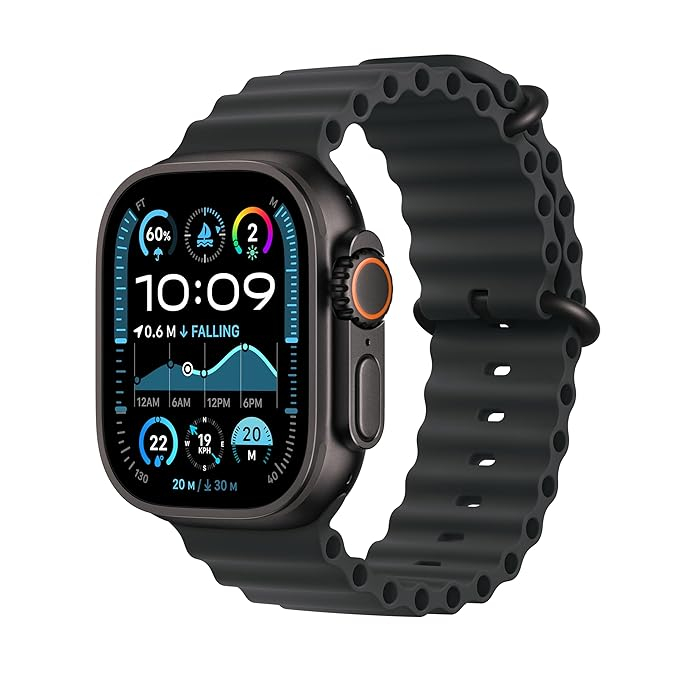 ساعت هوشمند اپل مدل Ultra 2 Black Titanium Case Ocean Band 49mm