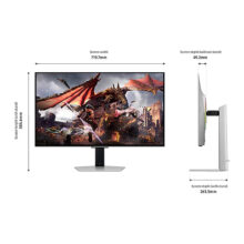 مانیتور گیمینگ 32 اینچ سامسونگ مدل Odyssey G80SD LS32DG802SMXUE، رزولوشن 4K UHD، پنل OLED، نرخ بروزرسانی 240 هرتز، با نسبت تصویر 16:9، دارای اسپیکر داخلی، دارای پورت HDMI و DisplayPort