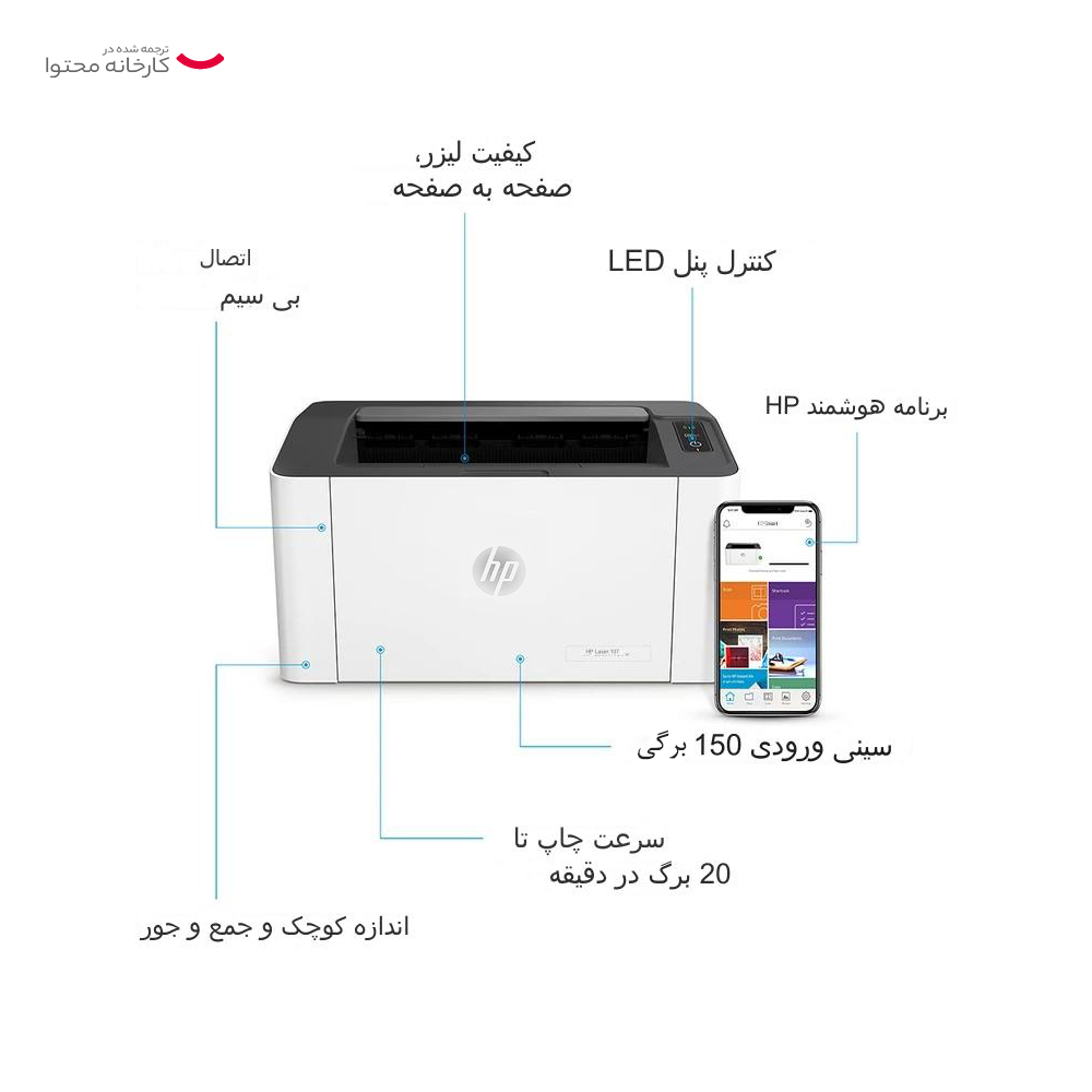 پرینتر لیزری اچ پی مدل Laser 107w