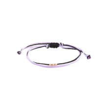 دستبند طلا 18 عیار زنانه گالری شیدا مجد مدل 3 البرنارد نخی لمه مشکی بنفش