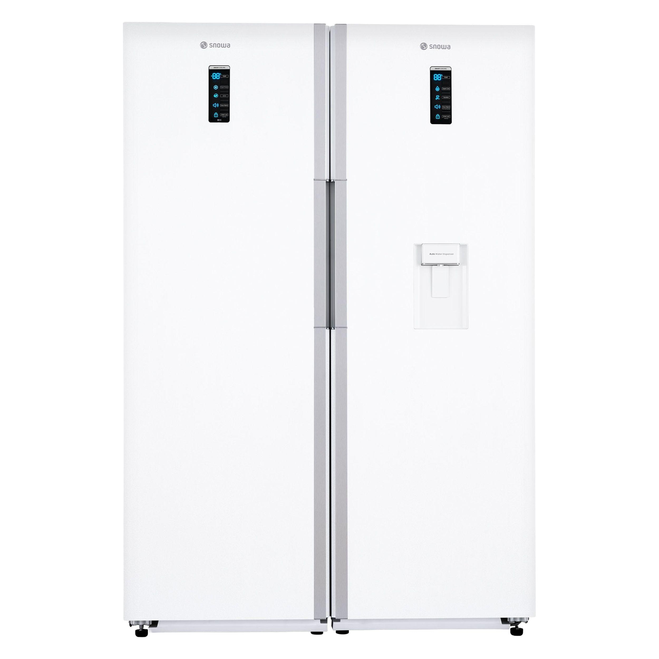 یخچال فریزر 36 فوت دوقلو اسنوا مدل SN6-121، دارای آب‌سردکن، با ارتفاع 180، عمق 67.5 و پهنای 120 سانتی‌متر، میزان مصرف انرژی A+، دارای 5 طبقه در یخچال و 2 طبقه در فریزر، دارای سیستم نوفراست، دارای گردش هوای سه بعدی و