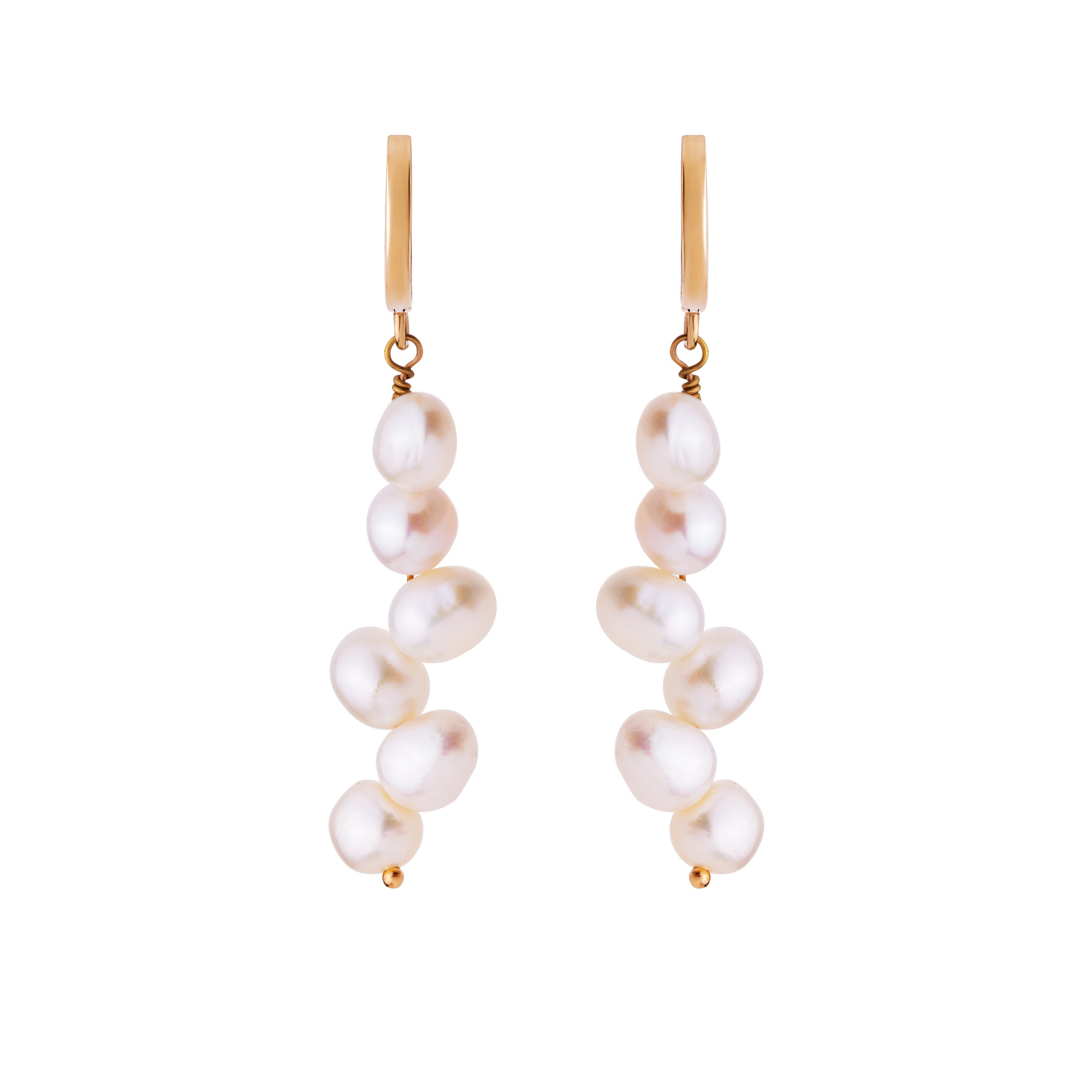 گوشواره حلقه‌ای طلا 18 عیار زنانه گالری شیدا مجد مدل هوک گندمی