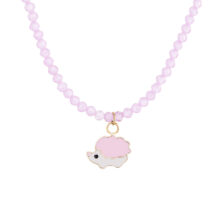 گردنبند طلا 18 عیار دخترانه گالری شیدا مجد مدل جوجه تیغی میناکاری سنگی