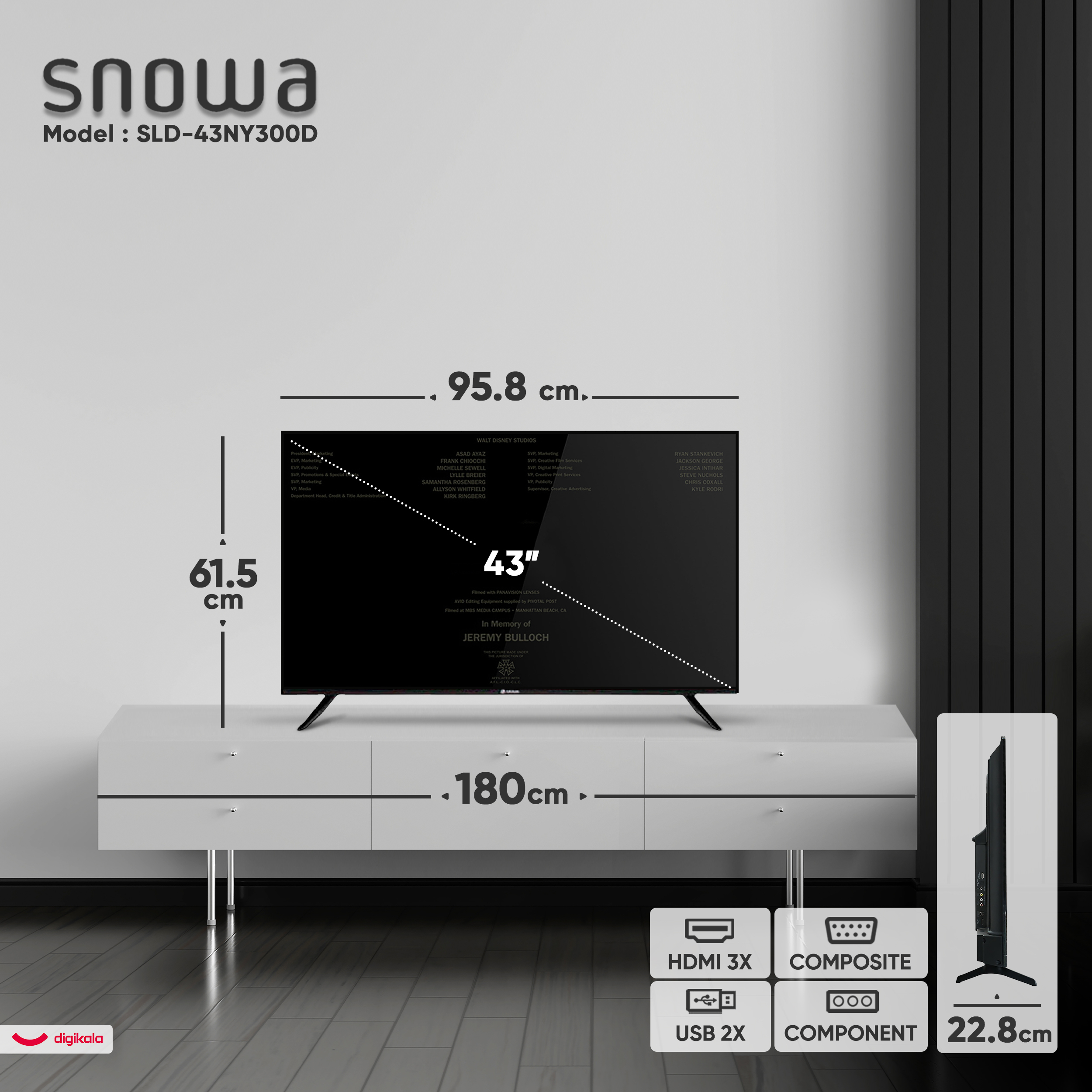 تلویزیون 43 اینچ ال ای دی اسنوا مدل SLD-43NY300D