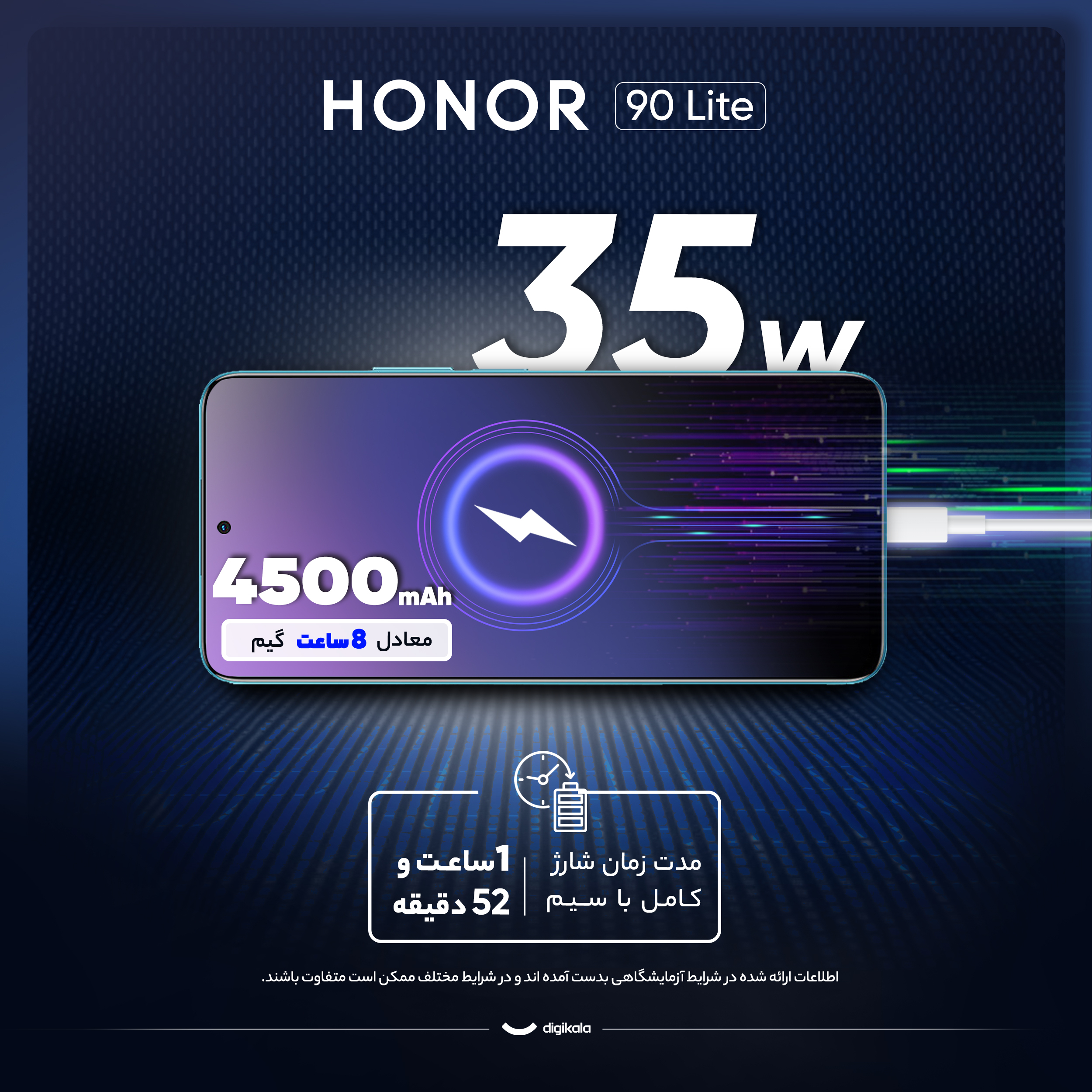 گوشی موبایل آنر مدل 90 Lite دو سیم کارت ظرفیت 256 گیگابایت و رم 8 گیگابایت