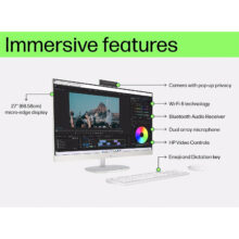 کامپیوتر همه کاره 27 اینچ اچ‌ پی مدل CR0170nh با پردازنده Core i7 1355U رم 32 گیگابایت از نوع DDR4 حافظه داخلی یک ترابایت SSD کارت گرافیک Iris Xe (integrated) نمایشگر از نوع IPS