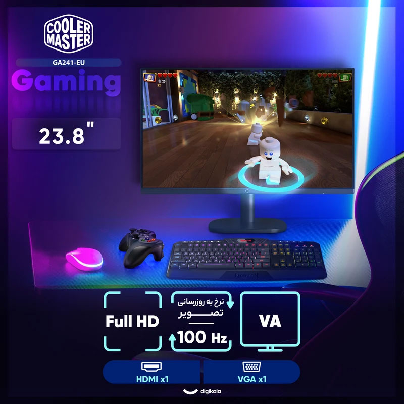 مانیتور گیمینگ 23.8 اینچ کولر مستر مدل GA241-EU