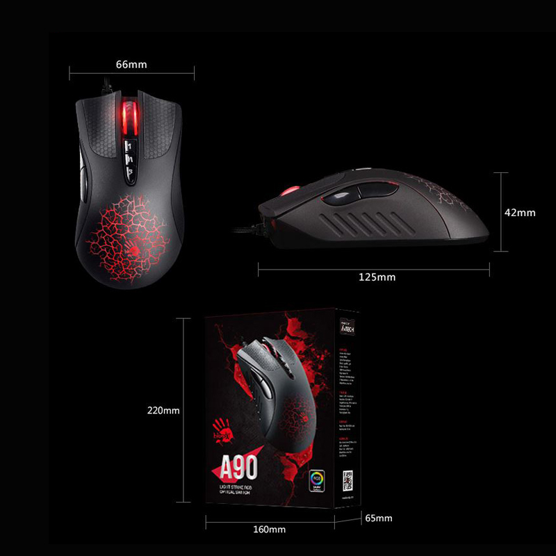 ماوس مخصوص بازی بلادی مدل A_90_NEON_RGB