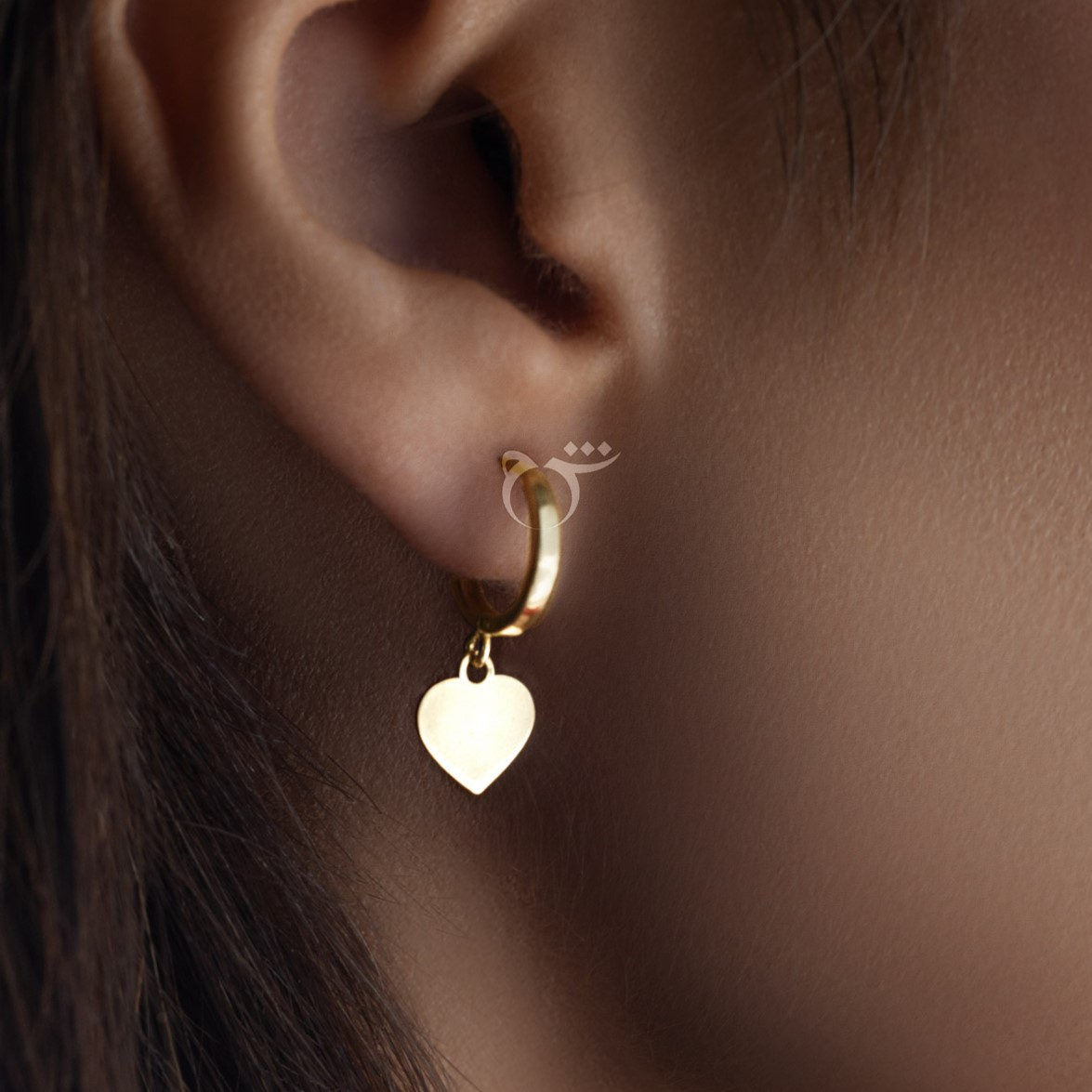 گوشواره طلا 18 عیار زنانه گالری شیدا مجد مدل قلب پر و خالی