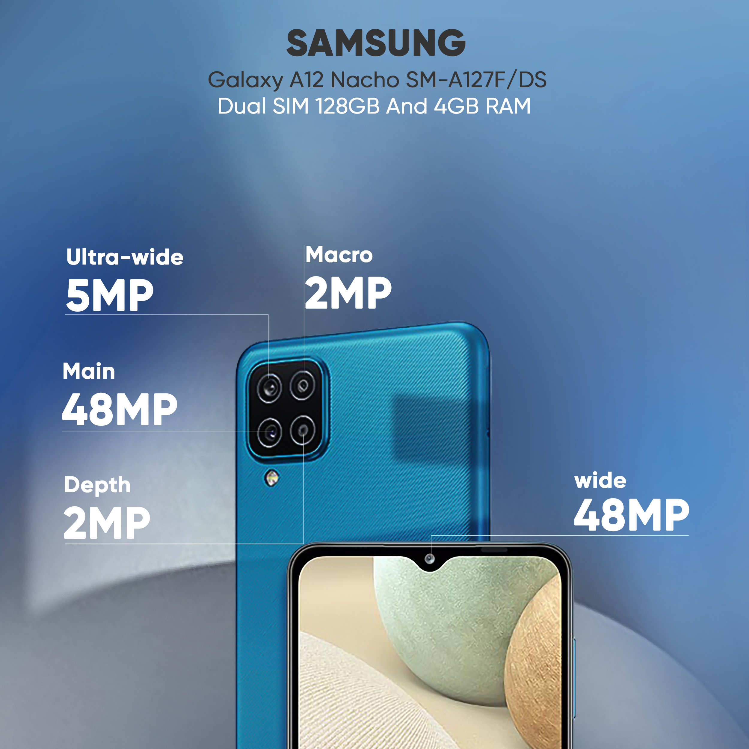 گوشی موبایل سامسونگ مدل Galaxy A12 Nacho SM-A127F/DS دو سیم کارت ظرفیت 128 گیگابایت و رم 4 گیگابایت