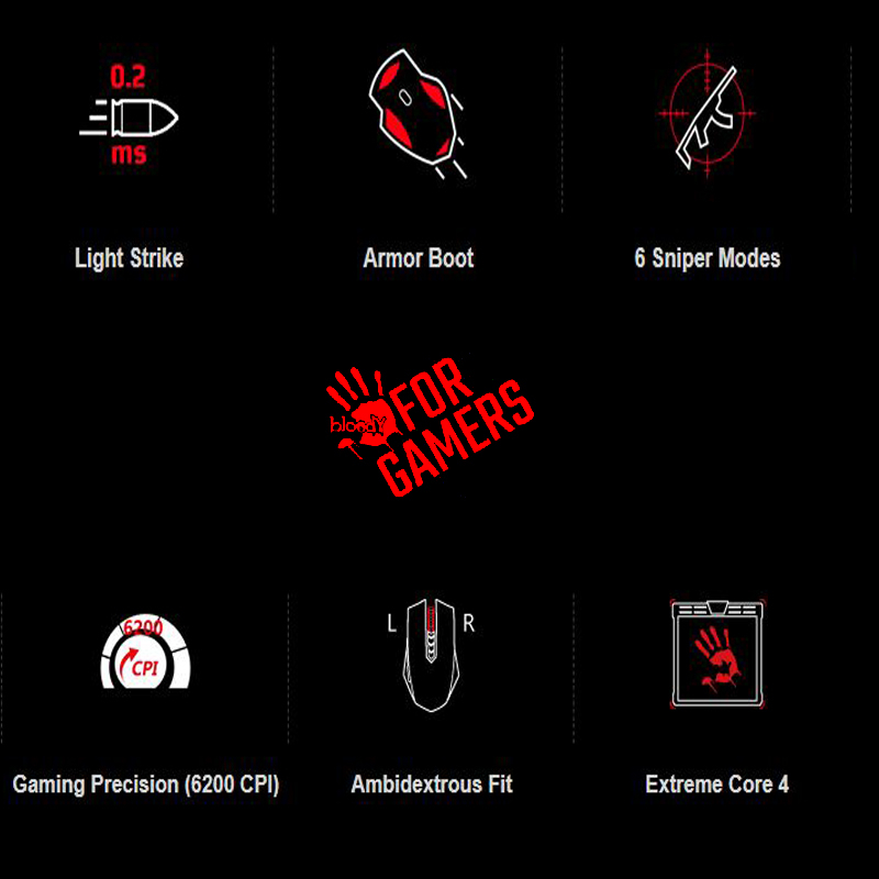 ماوس مخصوص بازی بلادی مدل A7O_MATTE _ACTIVATED