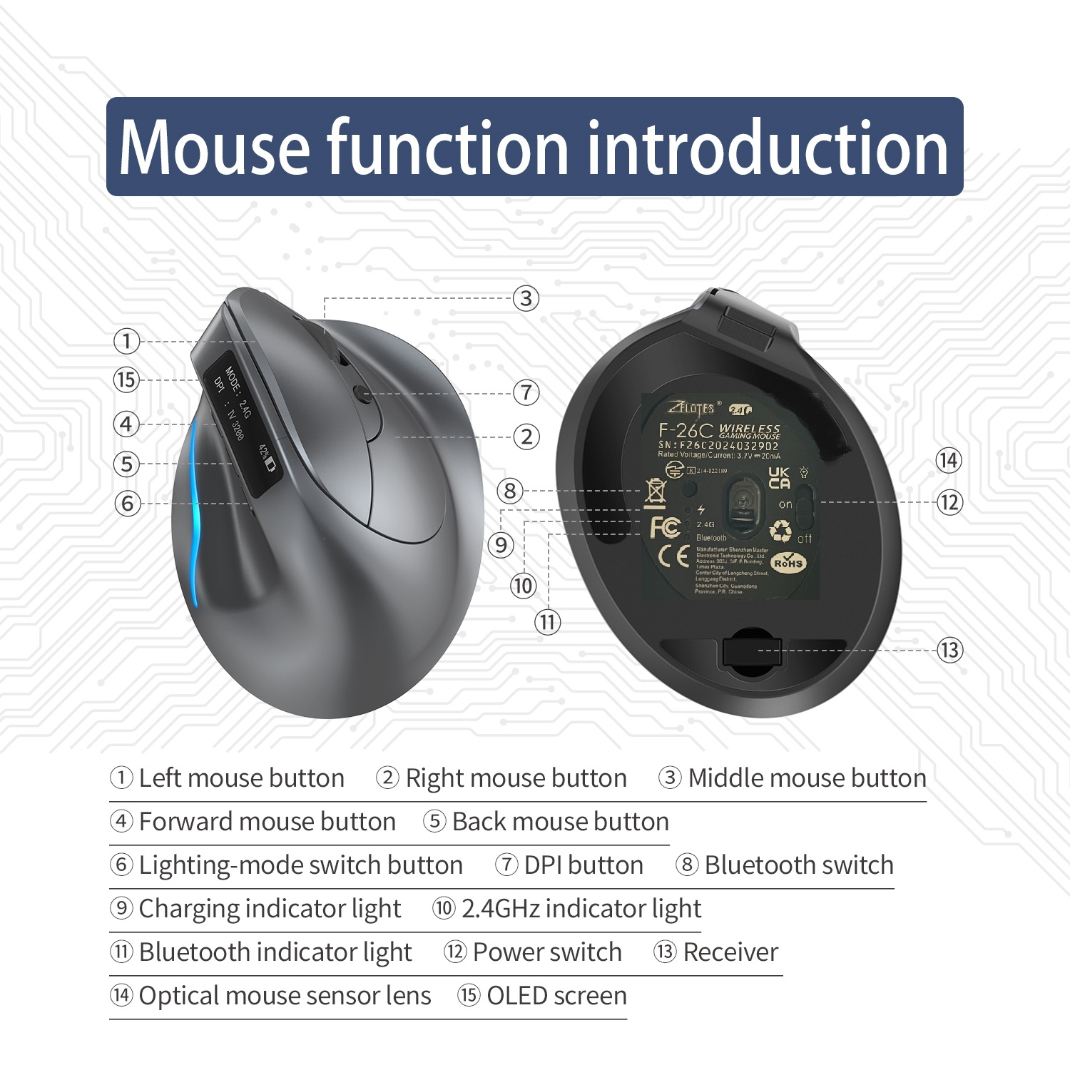 ماوس بی سیم گیمینگ زیلوتس مدل F-26C