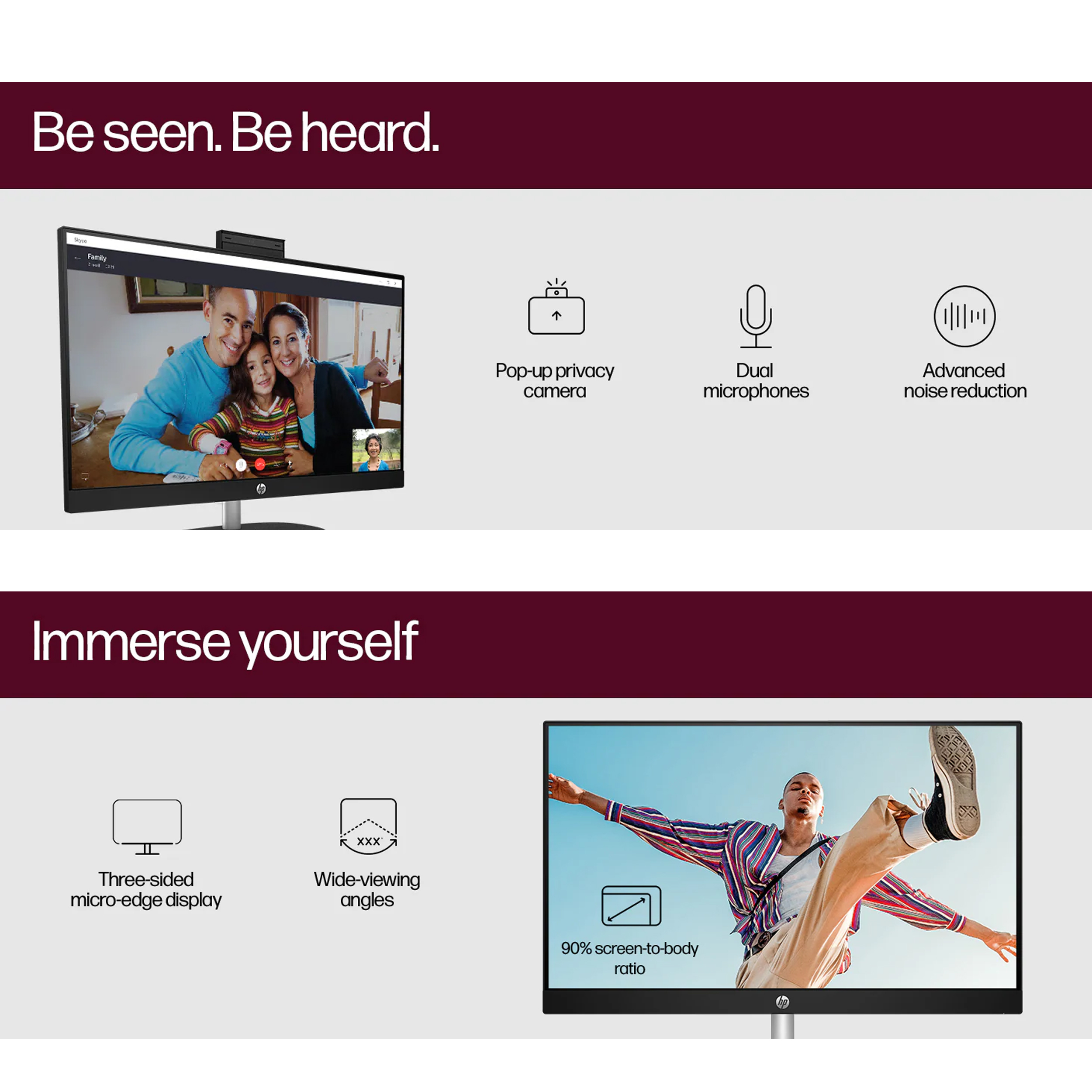 کامپیوتر همه کاره 23.8 اینچ اچ‌ پی مدل 24 CR0122nh-i5 1335U 16GB 512SSD IrisXe Touch