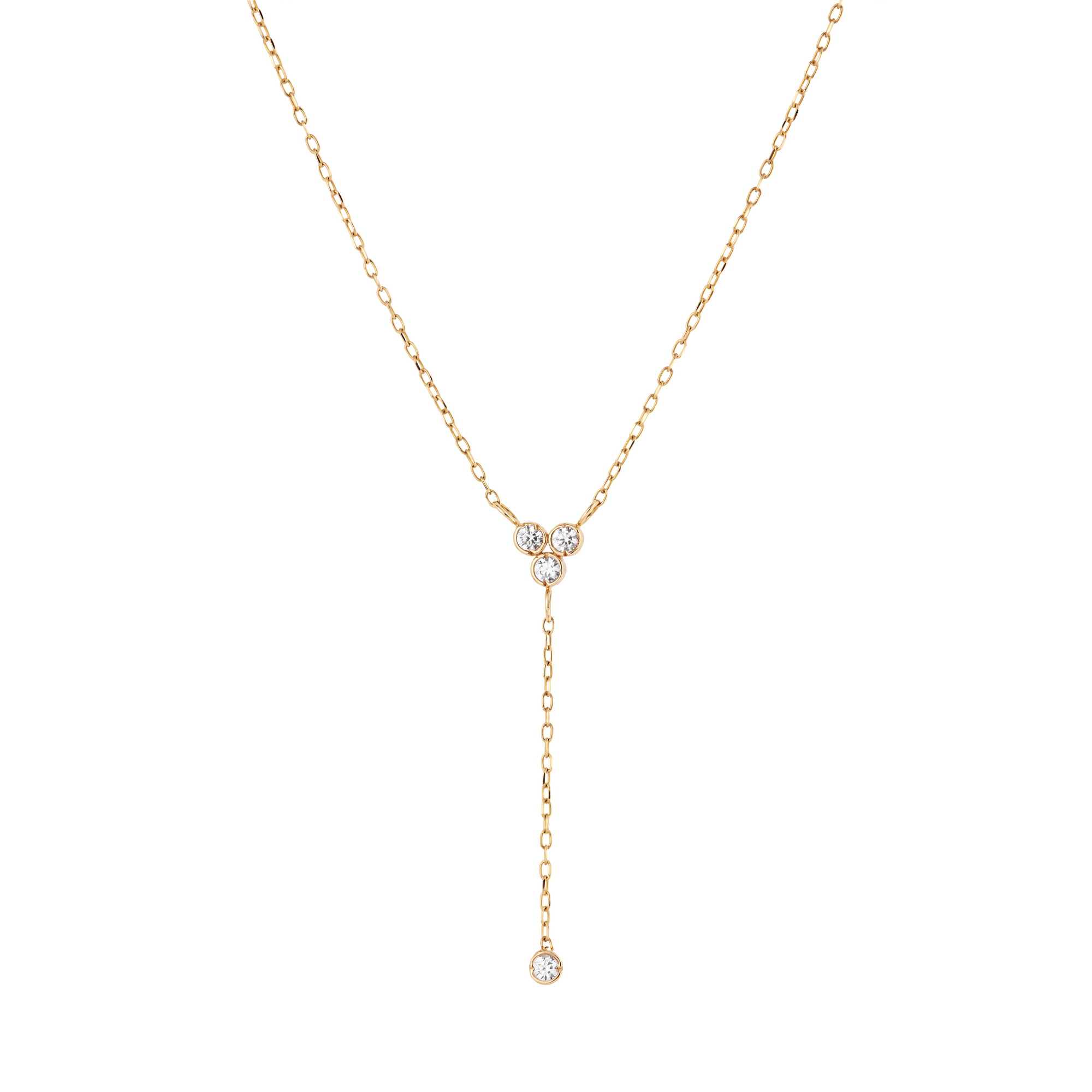 گردنبند طلا 18 عیار زنانه گالری شیدا مجد مدل انگوری تک نگین