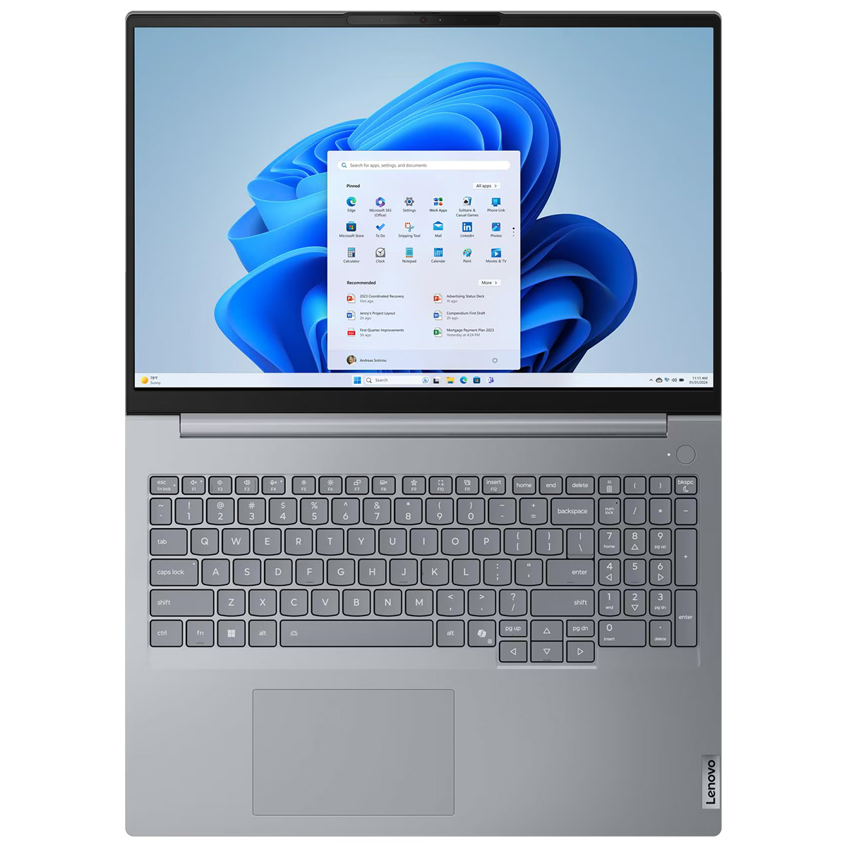 لپ تاپ 16 اینچی لنوو مدل ThinkBook 16 G8 IAL-Core Ultra 7 255H-16GB DDR5 5600MHz-512GB SSD-IPS 60Hz-Backlit-Fingerprint
