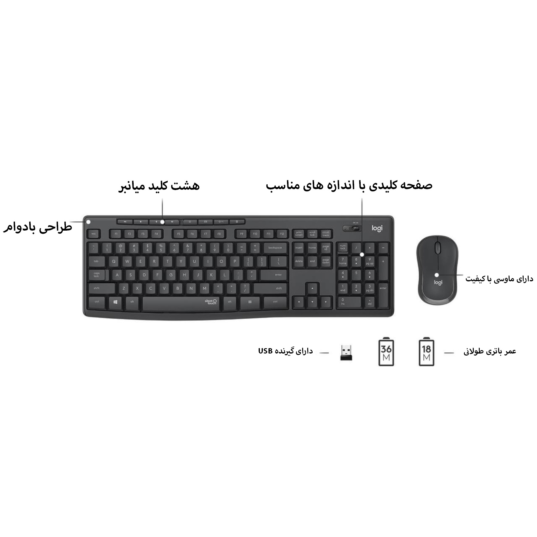 کیبورد و ماوس لاجیتک مدل 295