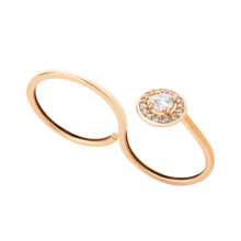 انگشتر طلا 18 عیار زنانه گالری شیدا مجد مدل دوبل تخمه  سایز 55