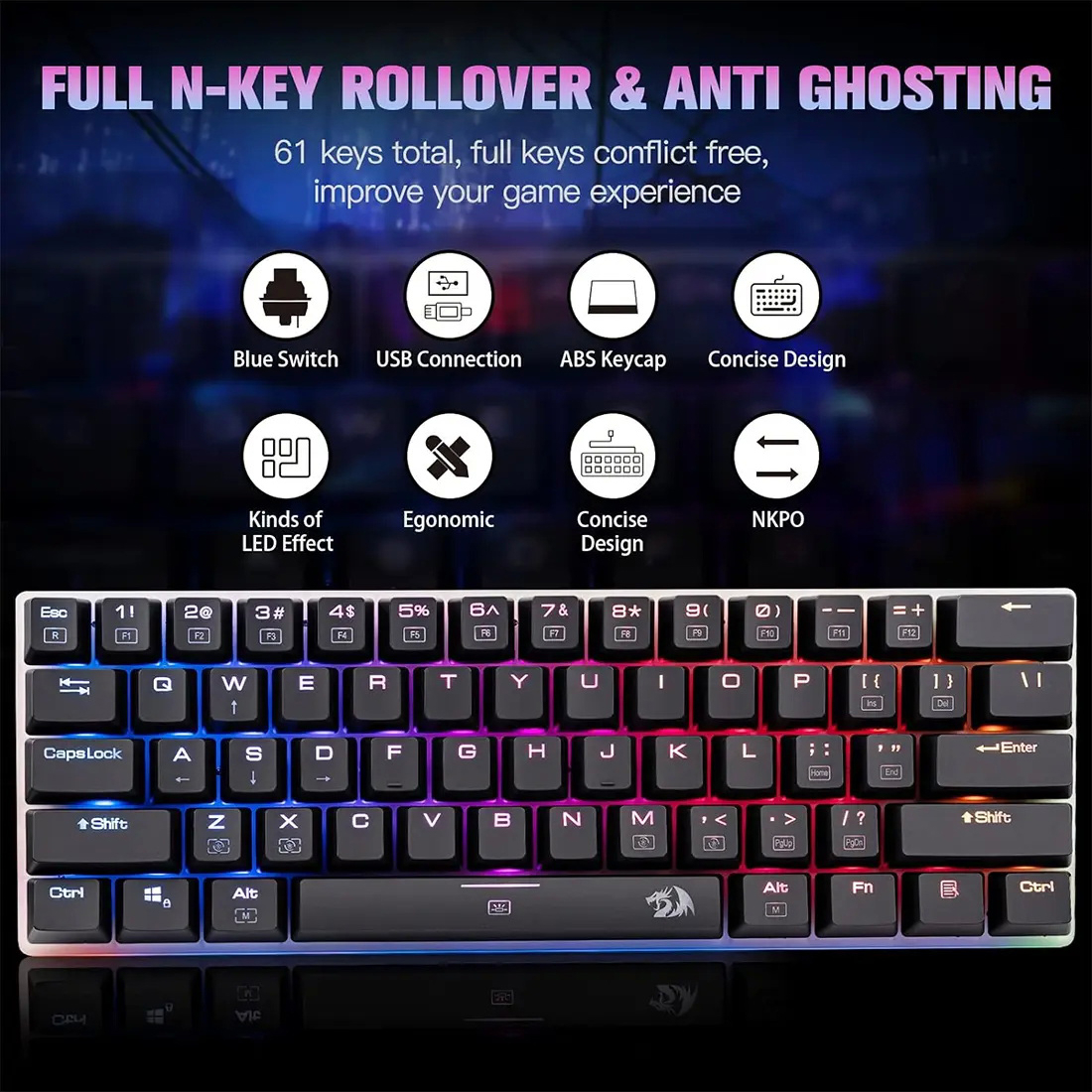 کیبورد گیمینگ ردراگون مدل Alien K605