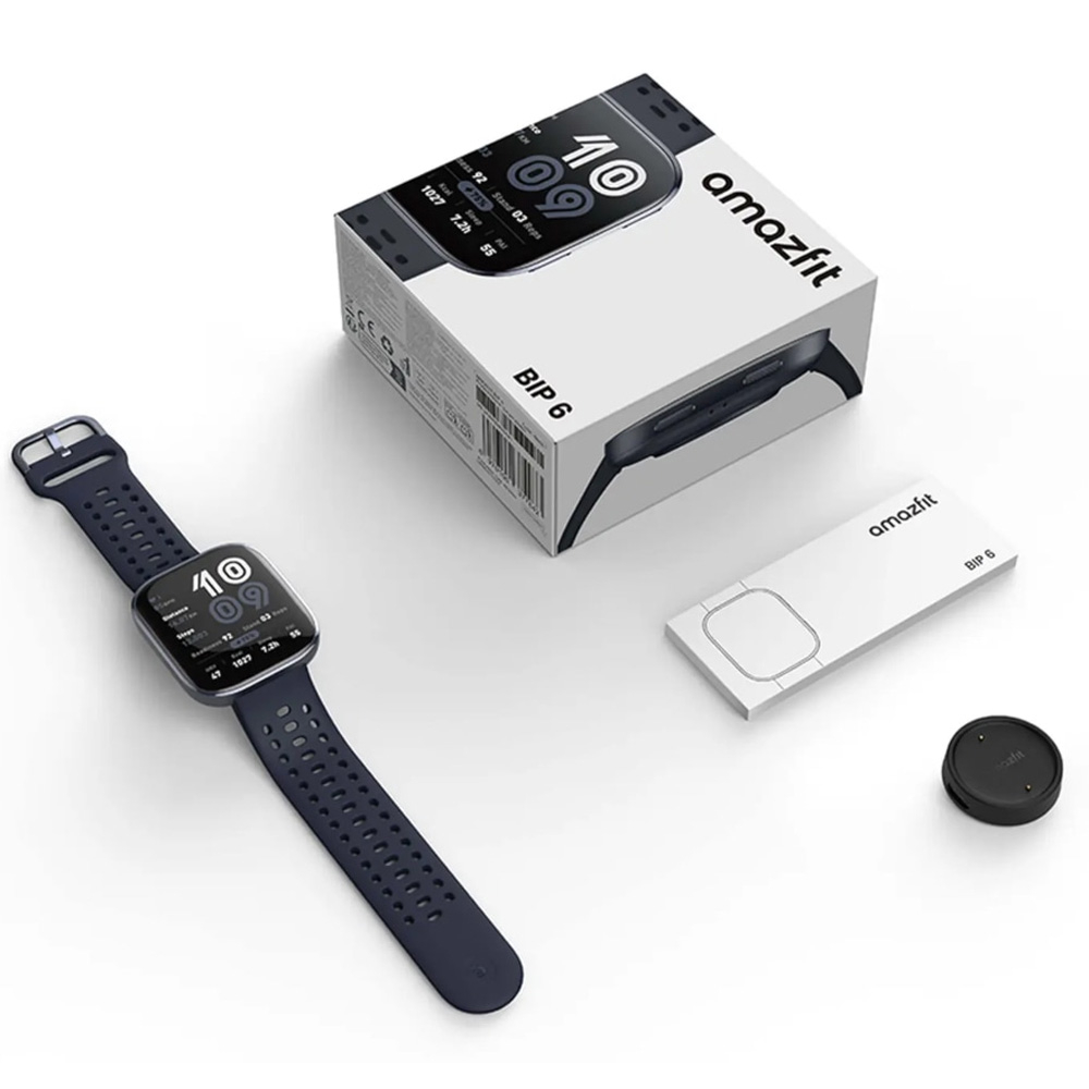 ساعت هوشمند 46 میلیمتری امیزفیت مدل Bip 6 با بند سیلیکونی