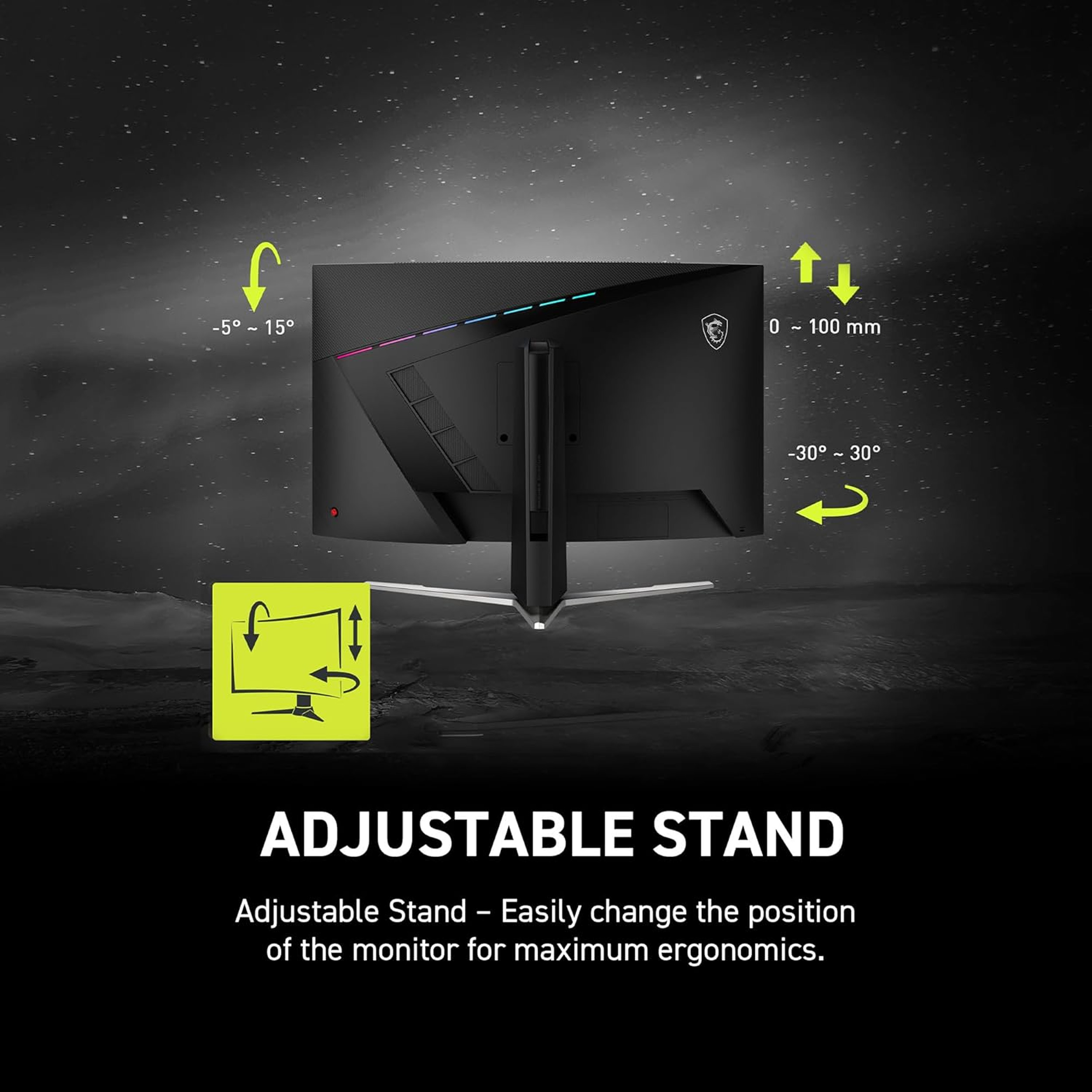 مانیتور خمیده گیمینگ 32 اینچ ام اس آی مدل MAG 325CQRXF E2