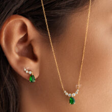 گردنبند طلا 18 عیار زنانه گالری شیدا مجد مدل ارمغان تورمالین