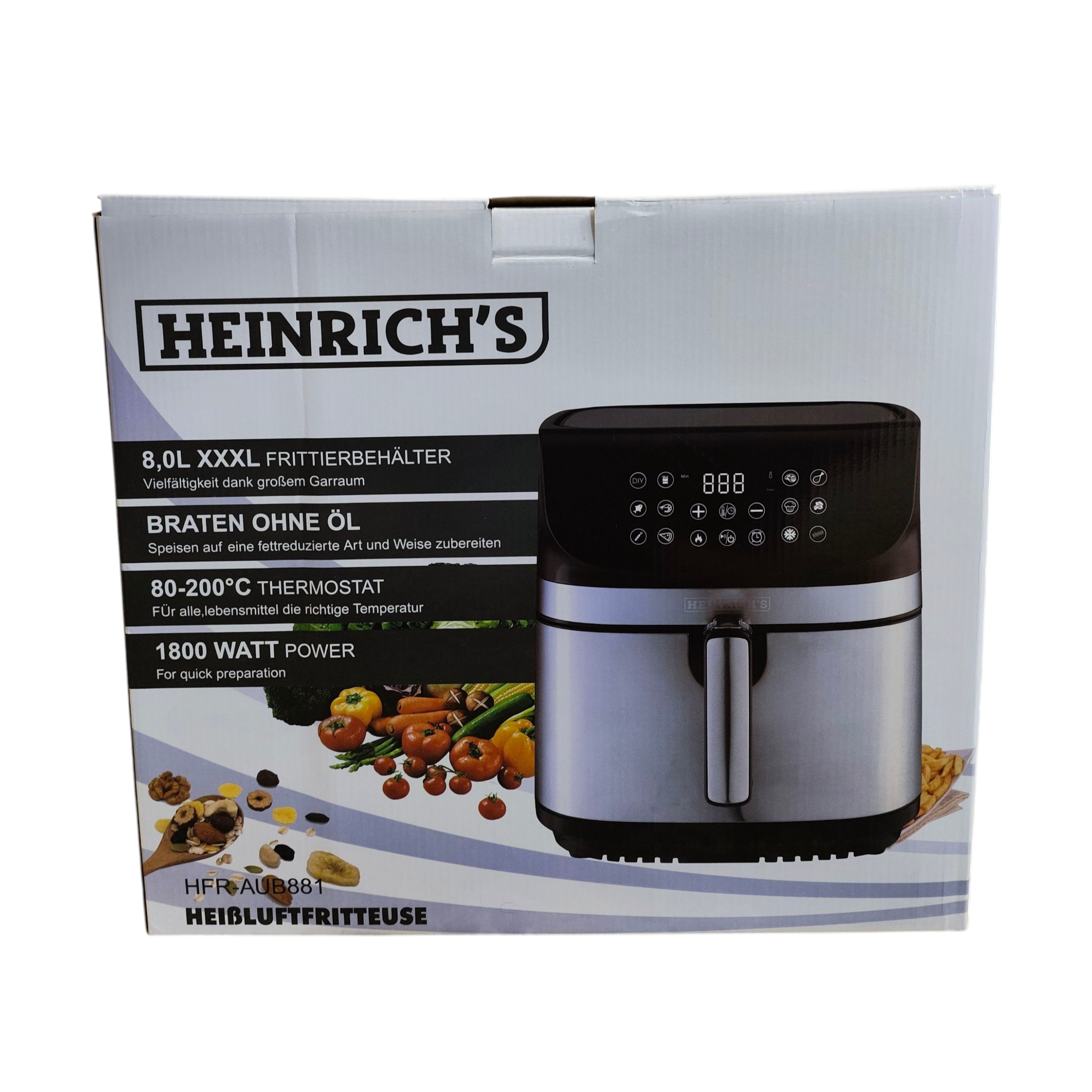 سرخ‌کن ۸ لیتر هنریچ مدل دو المنته دیجیتال HFR-AUB881