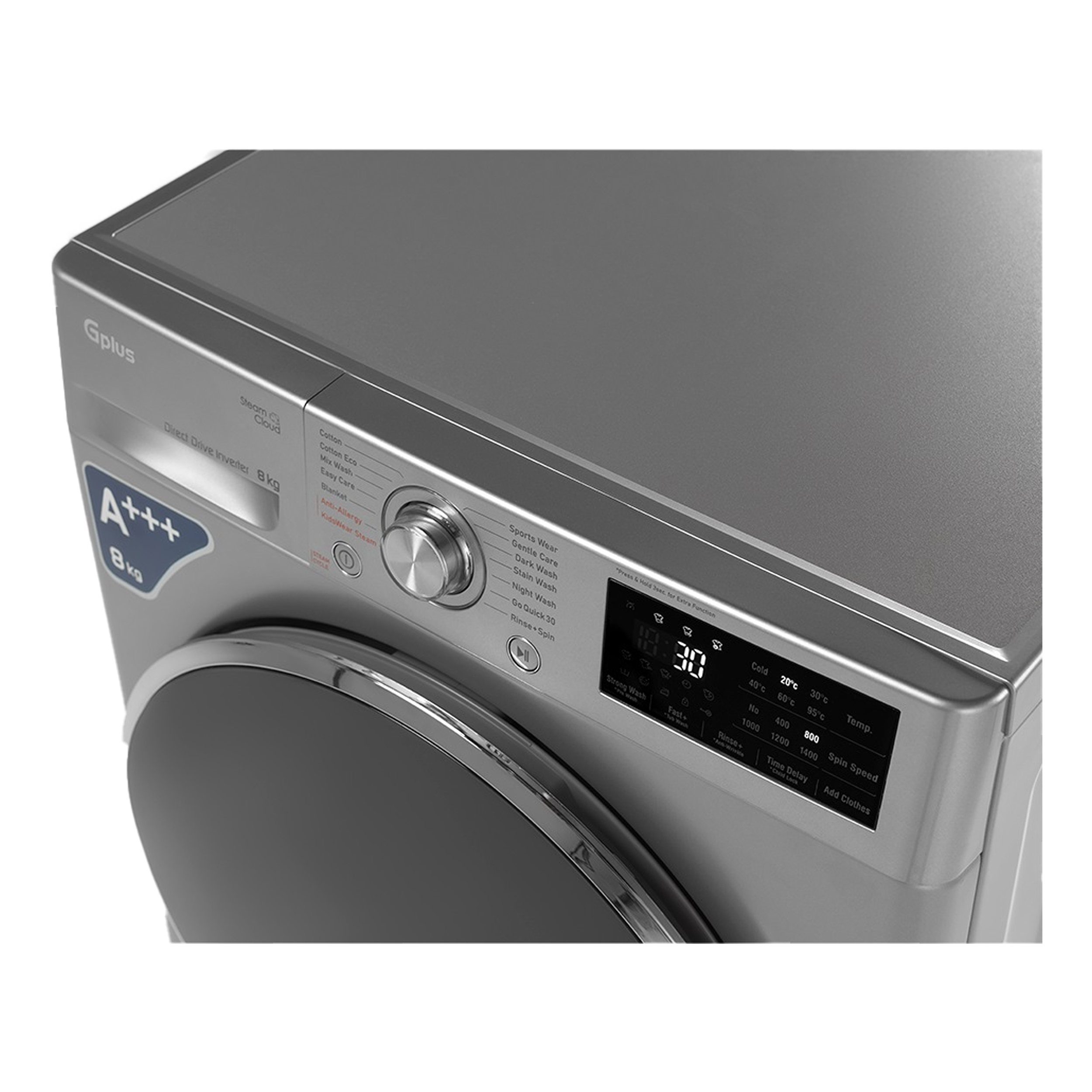 ماشین لباسشویی اتوماتیک جی پلاس مدل GWM-M880S ظرفیت 8 کیلوگرم