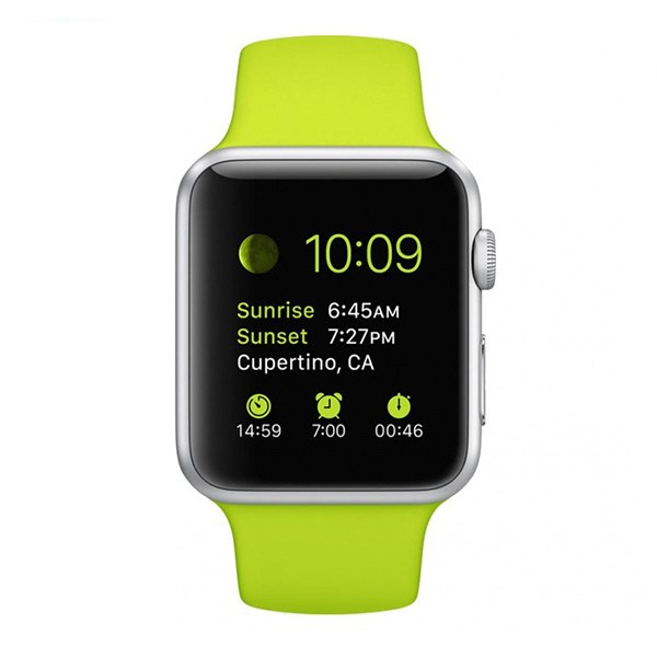 ساعت هوشمند اپل واچ مدل 38mm Aluminum Case With Green Sport Silicon Band