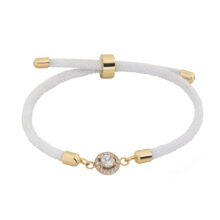 دستبند طلا عیار 18 زنانه گالری شیدا مجد مدل بندی رنگ سفید