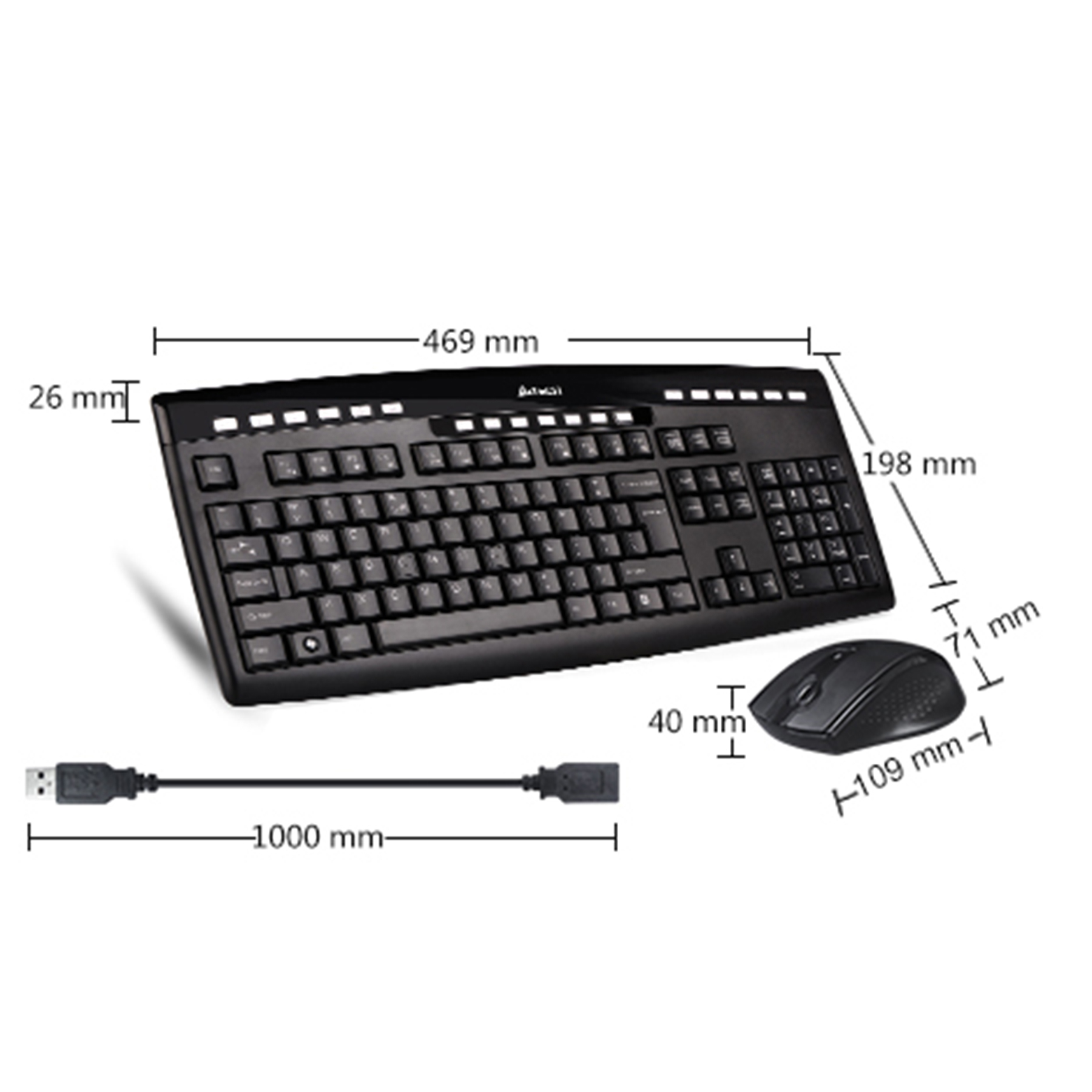 کیبورد و ماوس بی سیم ای فورتک مدل 9200F