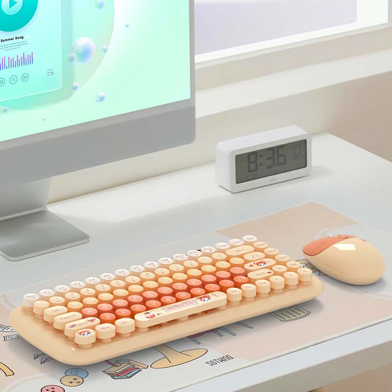 کیبورد و ماوس بی سیم مافی مدل candy fashion multicolor، سوییچ ممبران، Tenkeyless