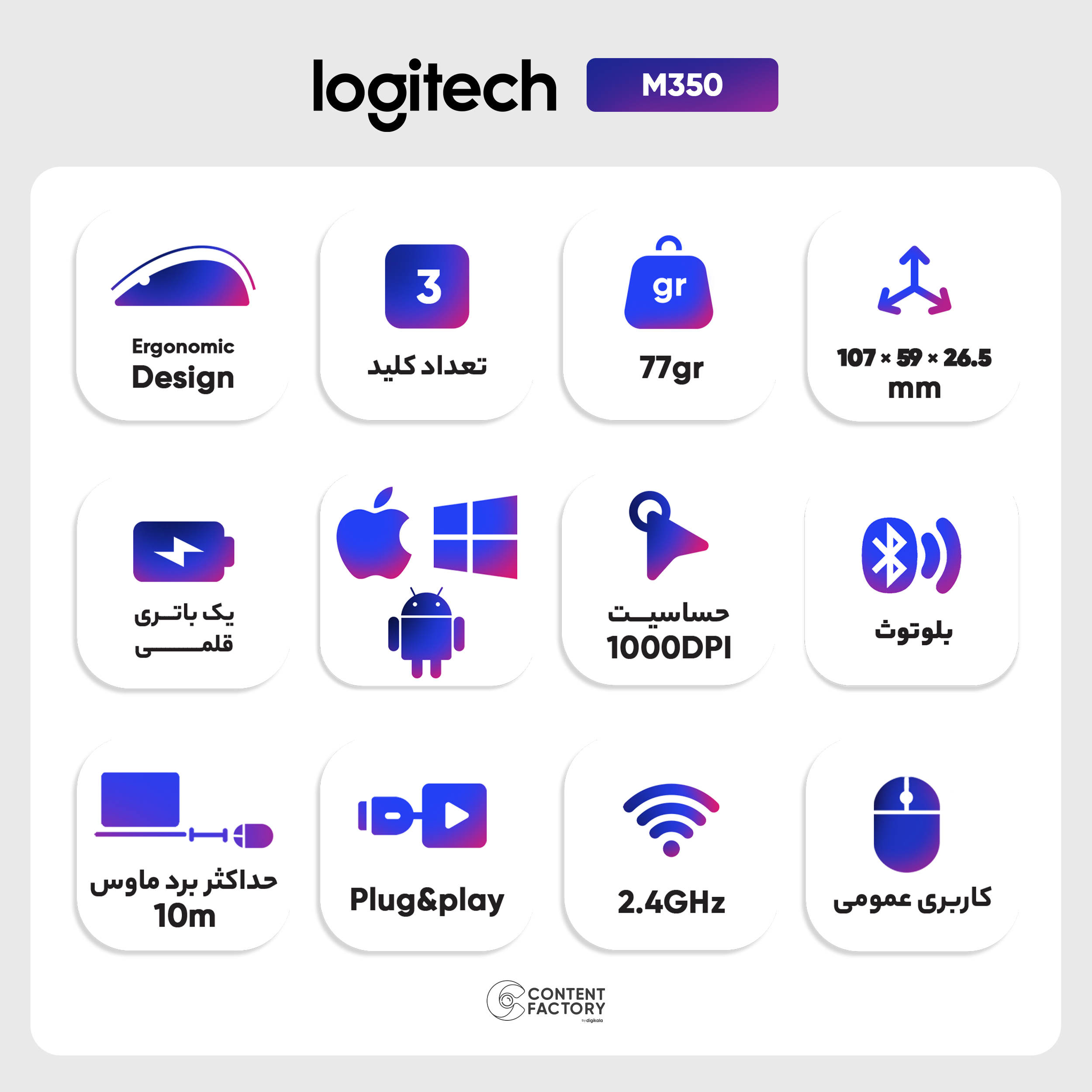 ماوس بی سیم لاجیتک مدل M350