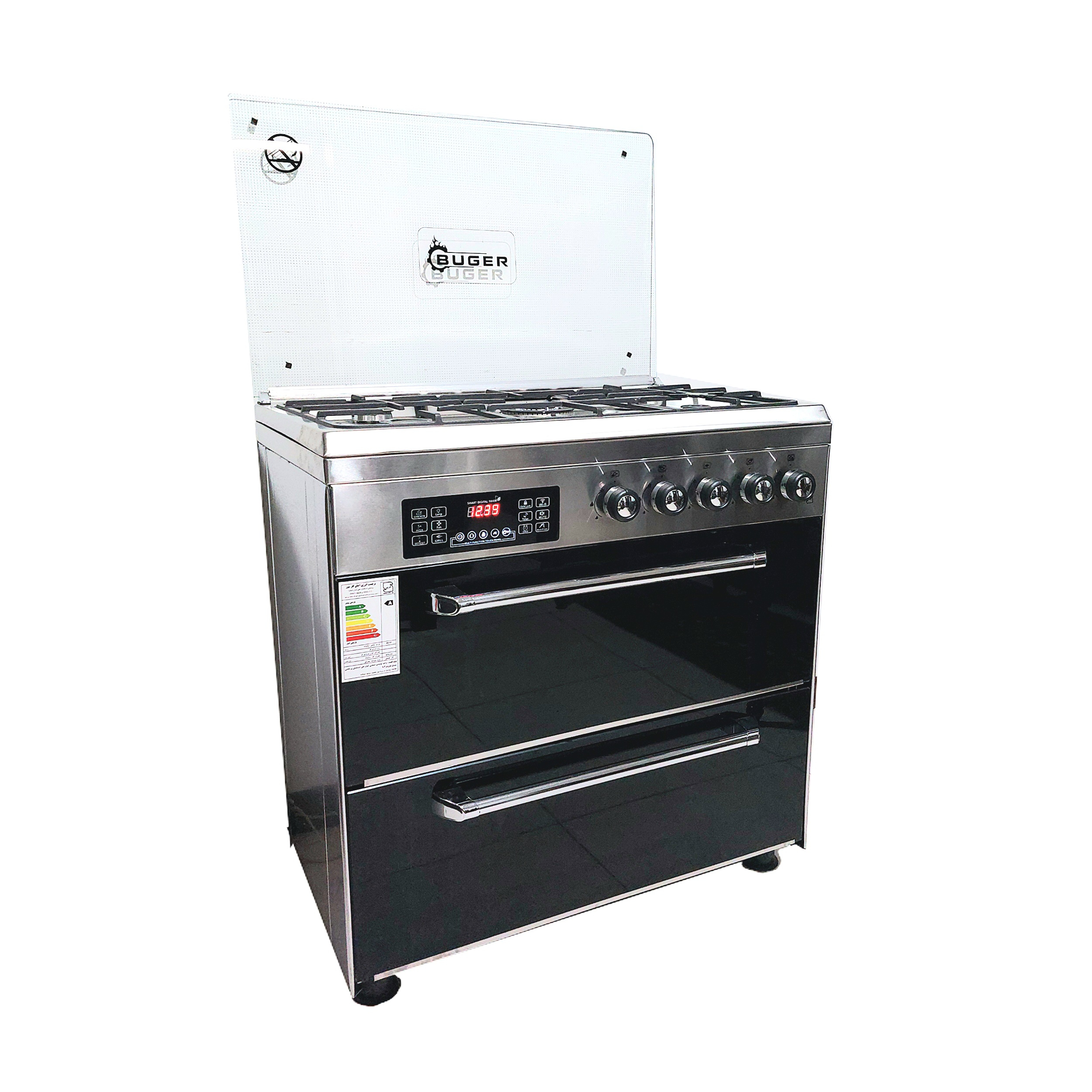 اجاق گاز 5 شعله بوگر مدل استیل